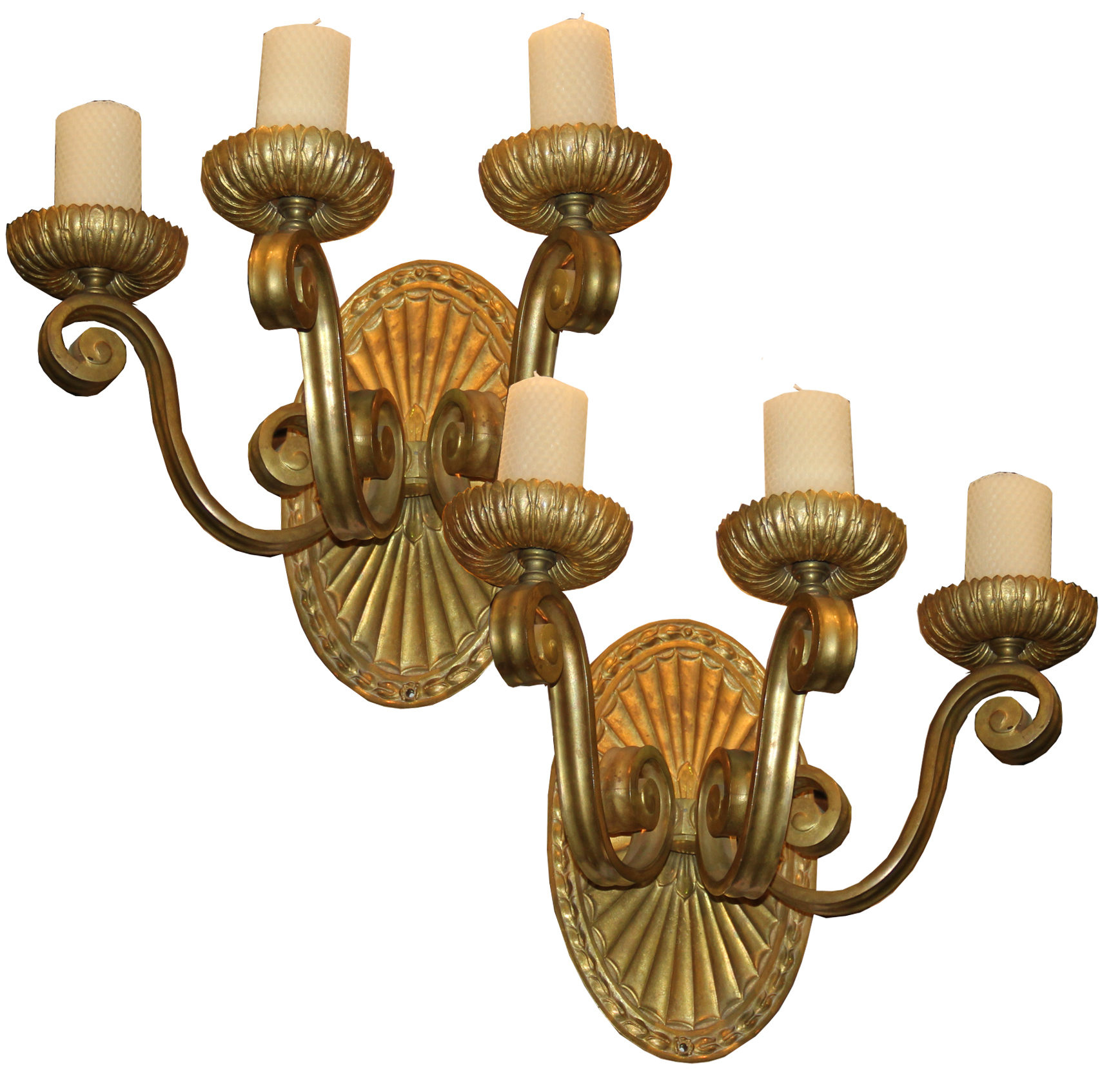 A Pair of 19th Century Italian Brass Wall Sconces No. 4458