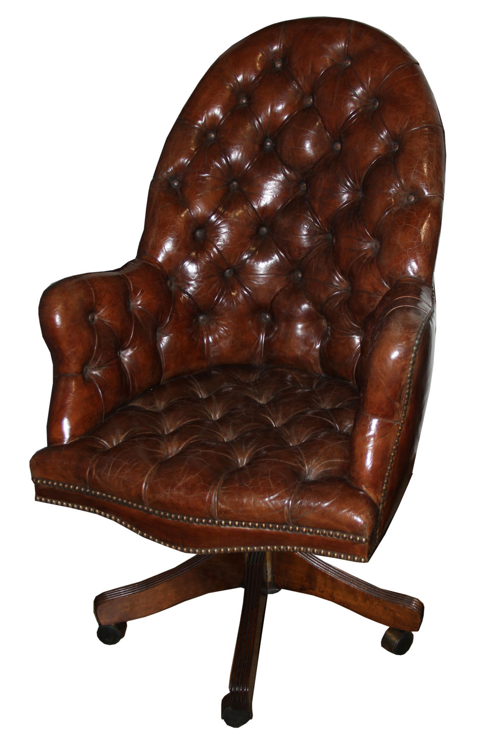 From the Mariani Privé Custom Workshop, A Classic English Tufted and Adjustable Swivel Desk Chair No. 4466