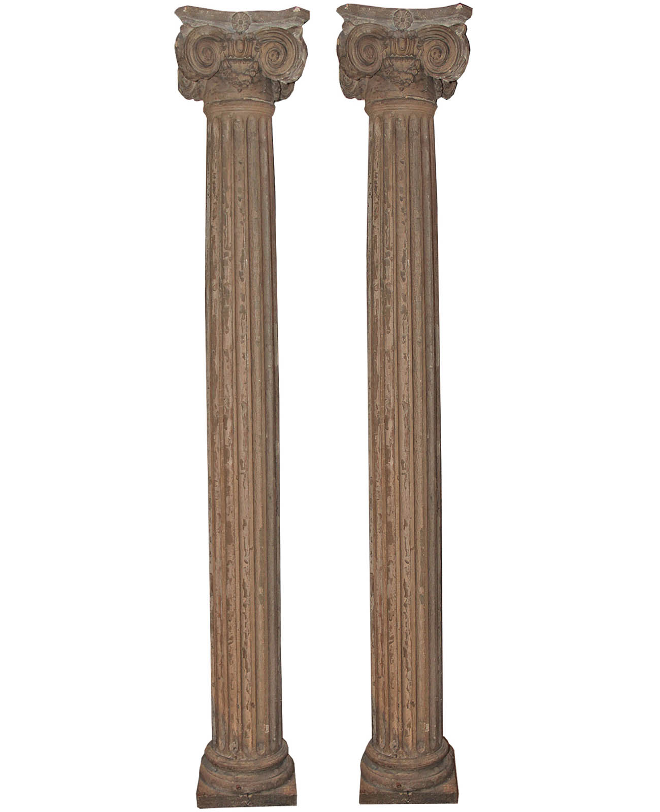 A Pair of 18th Century Louis XVI Fluted Pine Columns No. 4474