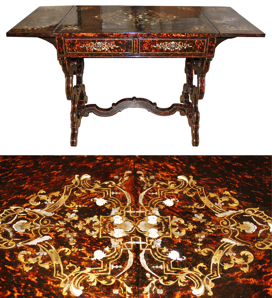 A 19th Century English Tortoiseshell Sofa Table No. 4497