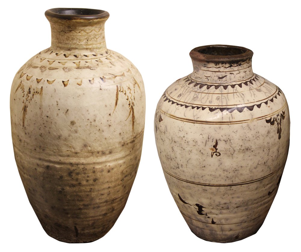 A Set of Two 19th Century Glazed Earthenware Jars No. 4518