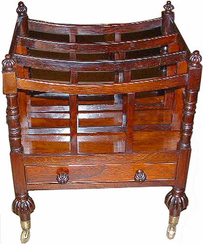 A Graceful 19th Century English Rosewood Canterbury No. 2556