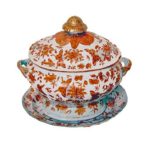 An Early 19th Century Impressive Chinese Export Soup Tureen with Cover and Under Plate No. 2103