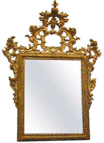 A Grand 18th c. Italian Rococo Gilt Wood Mirror No.2223