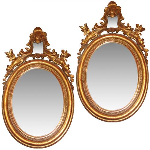 A Pair of 18th Century Italian Giltwood Mirrors No. 1618