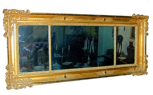 A 19th Century Continental Carved Giltwood Over-Door or Mantel Mirror No. 222