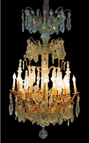 A 19th Century Italian Louis XV Style Gilt-Bronze Sixteen- Light Crystal Chandelier No. 1320