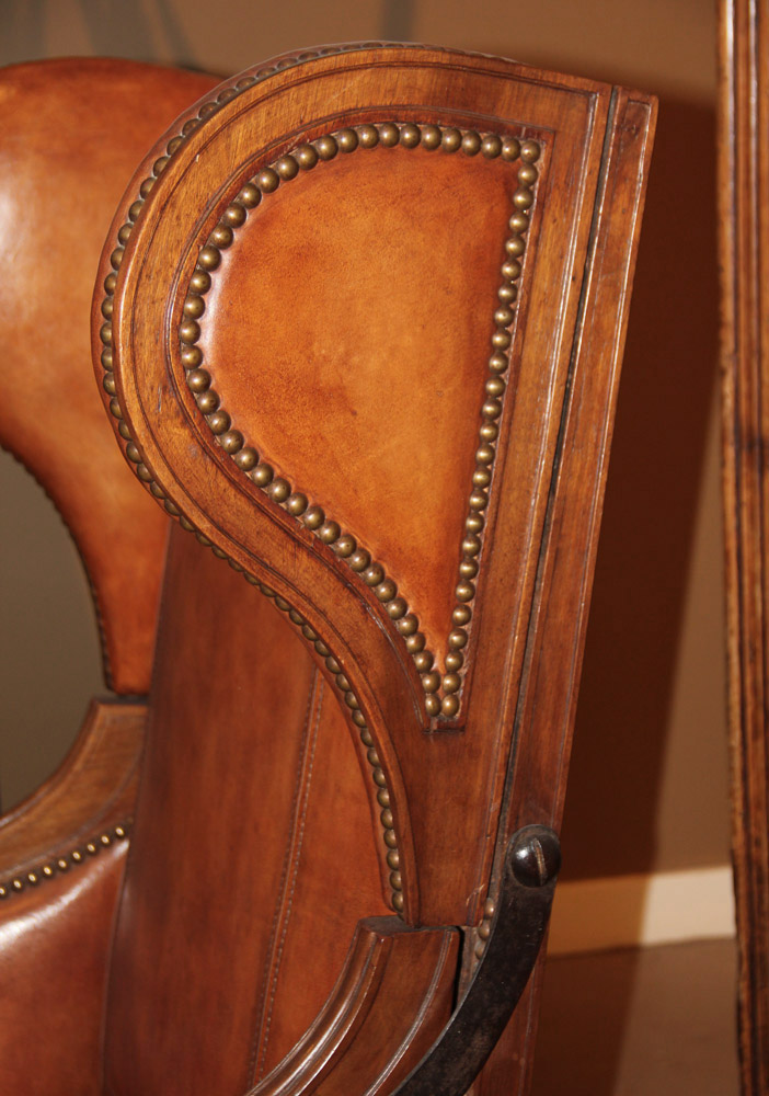 A Late 18th Century French Louis XVI Walnut Reclining Wing Chair 