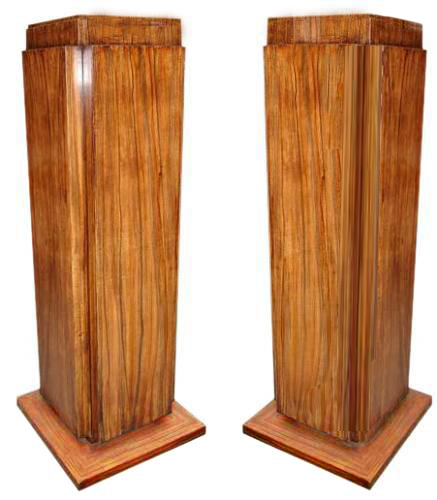 A Pair of Modern Art Deco Style Faux Rosewood Pedestals No. 3018