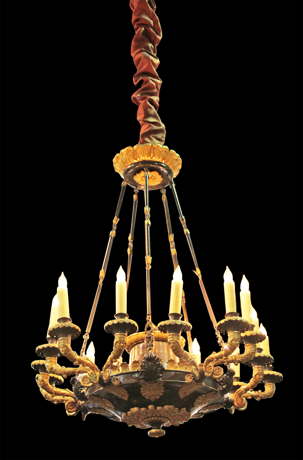 A 19th Century Gilt Bronze French  Charles X 15-Light Chandelier No. 4519