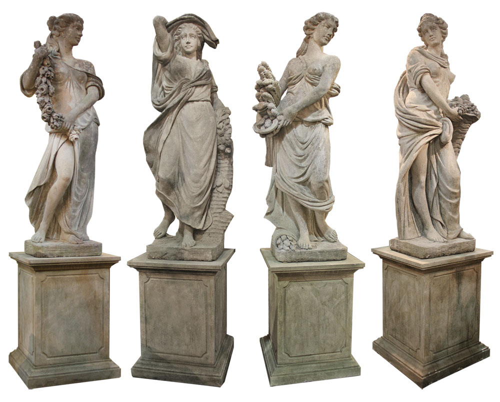 A Rare and Important Set of Monumental 18th Century Neoclassical Statues of The Four Seasons No. 4562