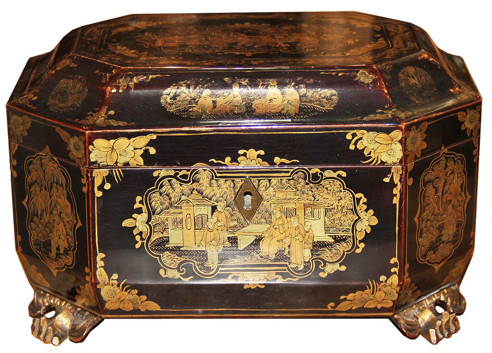 An Early 19th Century Chinese Black Lacquer Tea Caddy No. 4563
