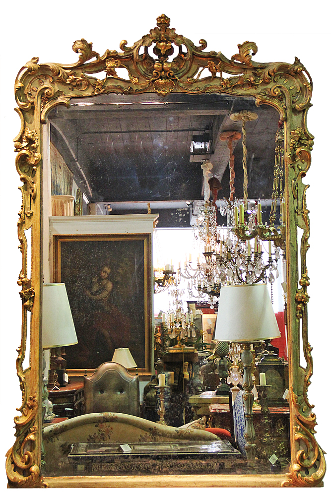 A Palatial Late 18th Century Italian Polychrome and Giltwood Mirror No. 4581
