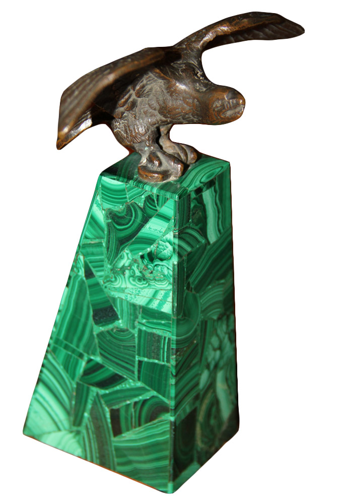 A Florentine Malachite and Bronze Eagle Paperweight No. 2806