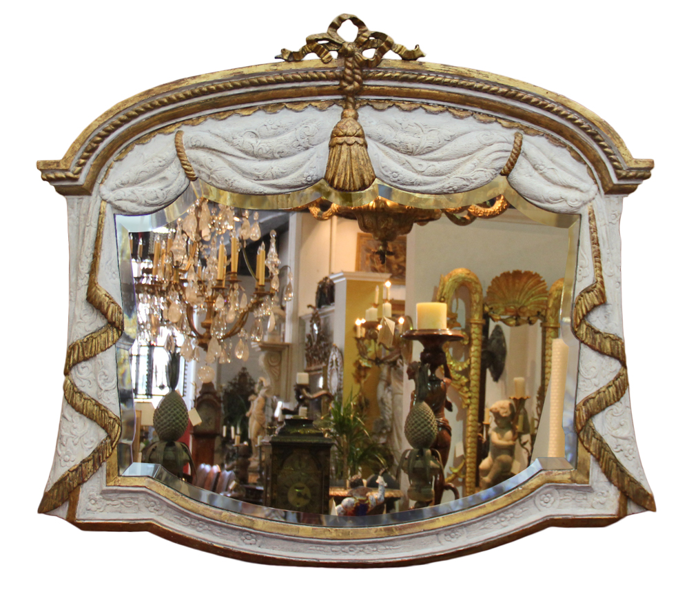 A Late 18th Century Italian Parcel-Gilt and Polychrome Mirror No. 4613