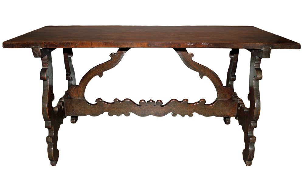 A Handsome 17th Century Tuscan Walnut Trestle Table No. 4660
