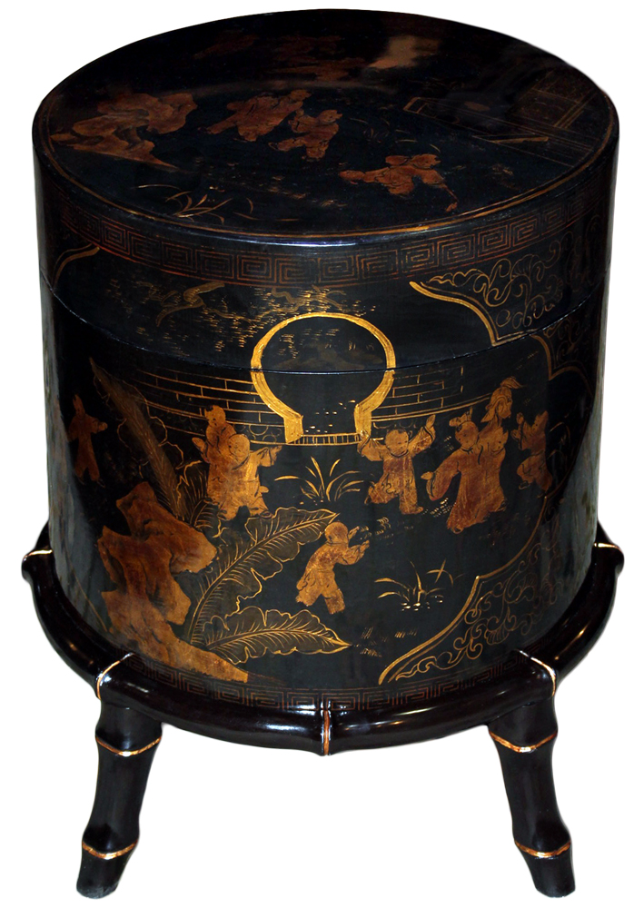 A 19th Century Chinese Black Lacquer Wedding Box No. 4661