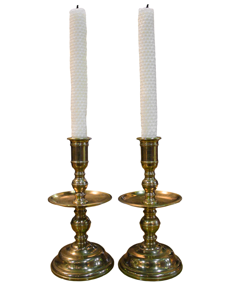A Pair of 19th Century English Brass Candlesticks Item No. 4675