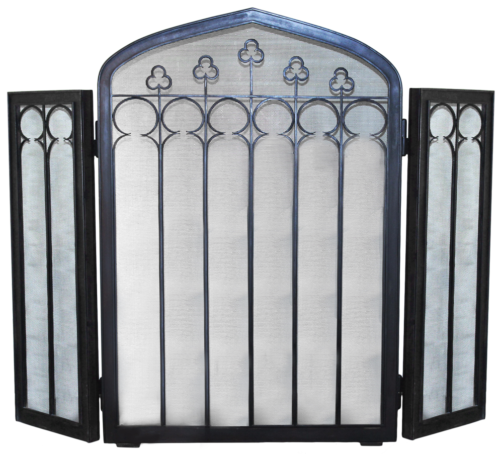 A Three-Sided Arched Iron Fire Screen No. 4681