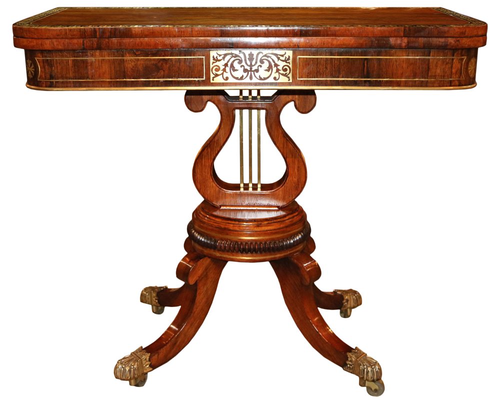 A 19th Century English Regency Rosewood Folding Games Table No. 4715