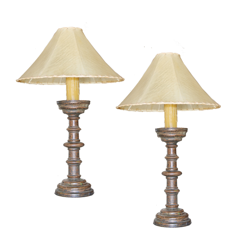 A Pair of Unique 19th Century Italian Patinated Bronze Lamps No. 4744