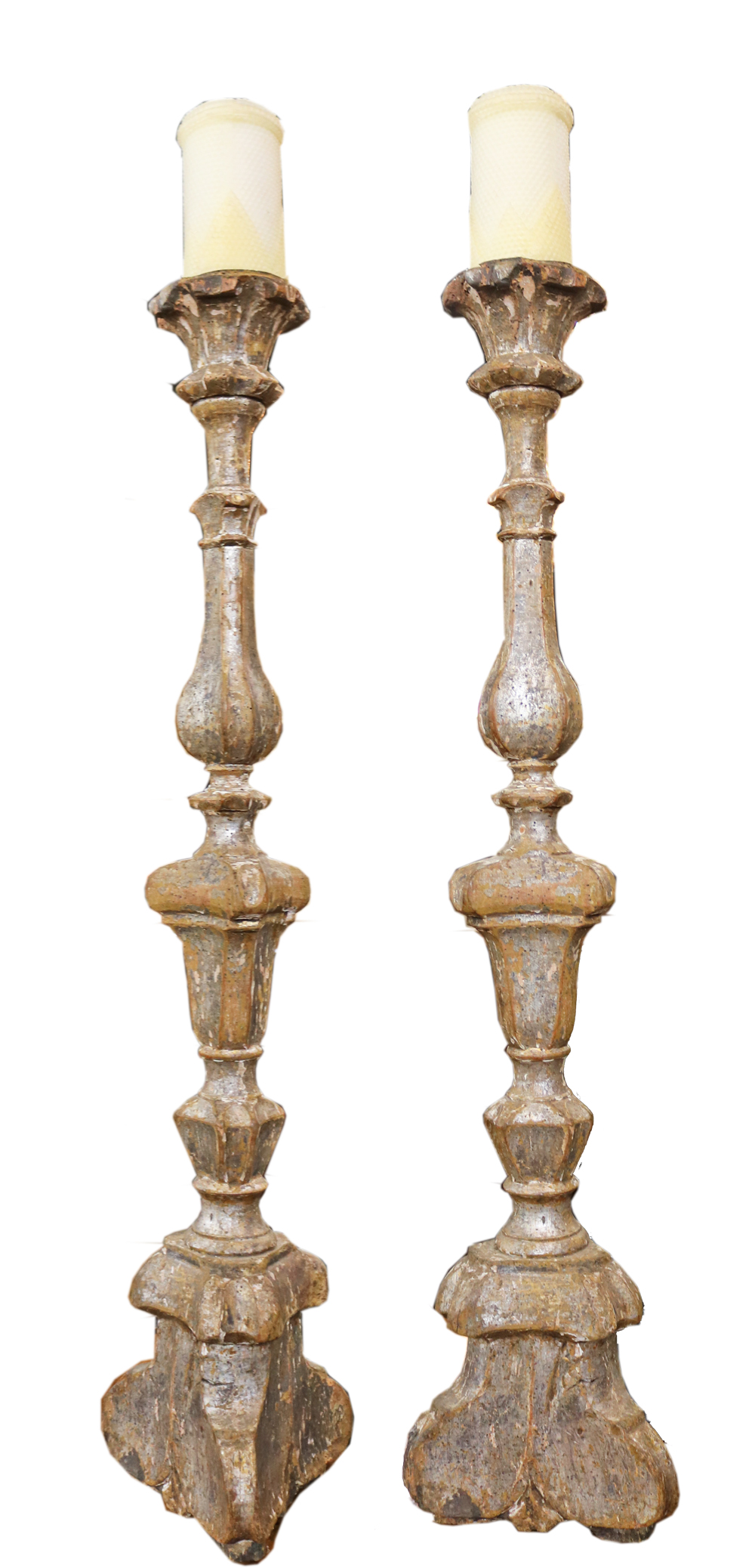 A Rare Pair of Grandly Scaled 16th Century Italian Pricket Sticks No. 4746