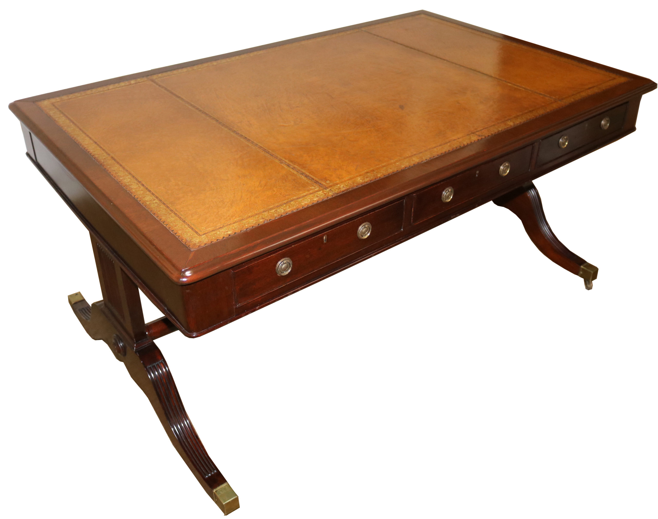 An English Regency Mahogany Partner's Desk No. 4827