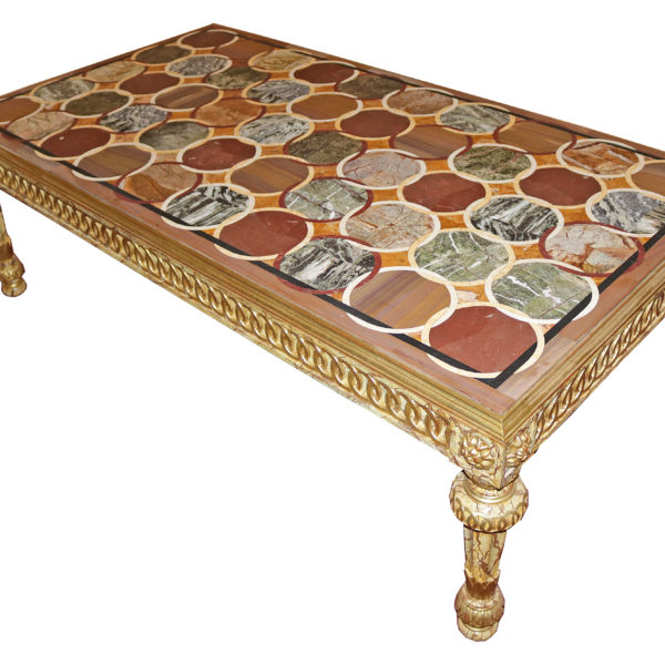 An Elegant Late 19th Century Italian Marble Inlayed Specimen Coffee Table No. 4843