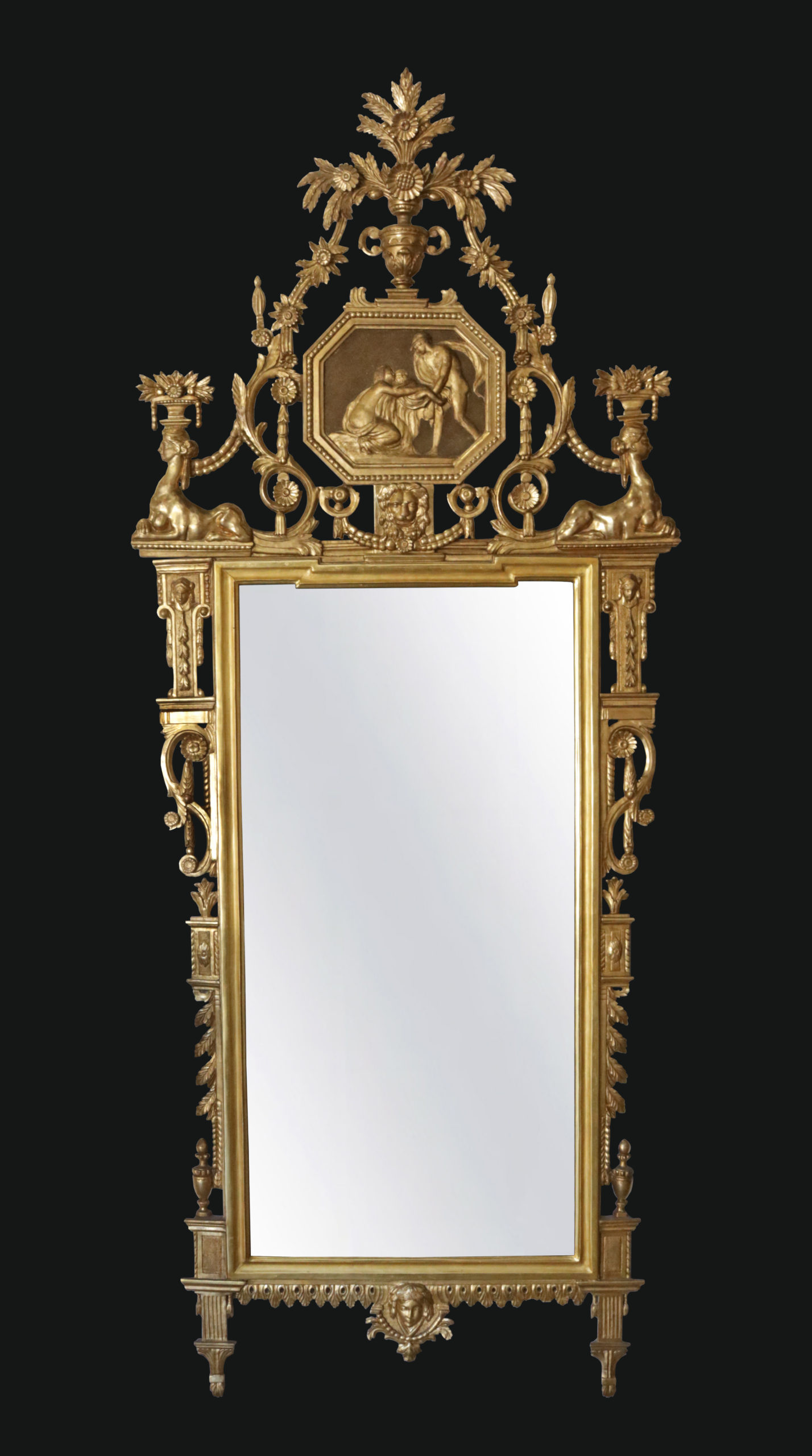 A Rare 18th Century Louis XVI Giltwood Pier Mirror No.4859