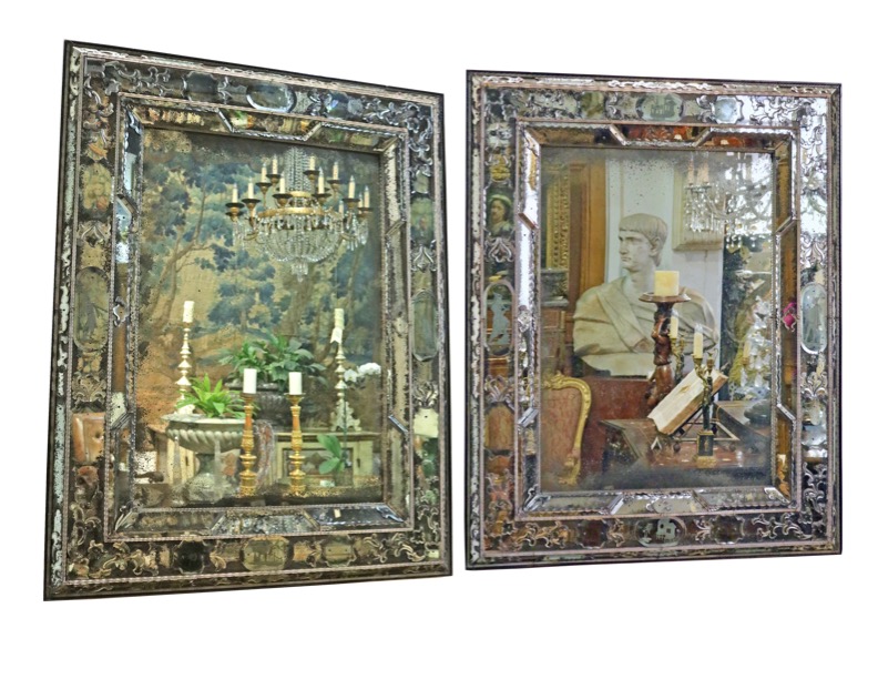 A Pair of Fine 19th Century Venetian Rectangular Mirrors No. 4841